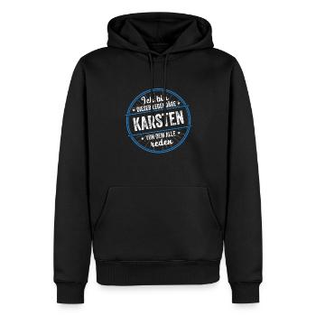 Ich bin dieser legendärer Karsten Name - Männer Premium Bio Hoodie - Schwarz - Vorne - Nico (187cm)
