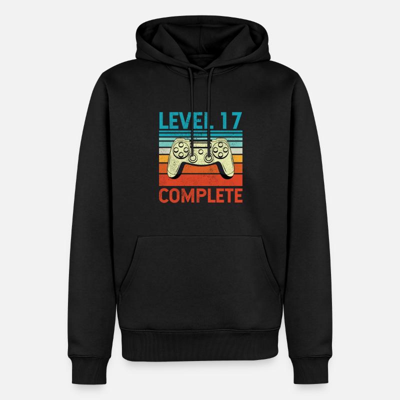 Level 17 Complete - Männer Premium Bio Hoodie - Schwarz
