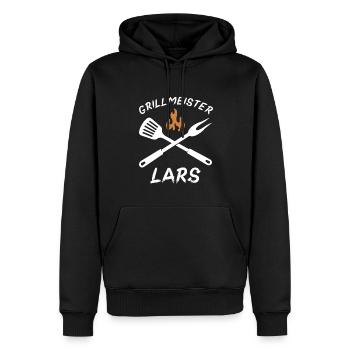 Grillmeister Lars - Männer Premium Bio Hoodie - Schwarz - Vorne - Nico (187cm)
