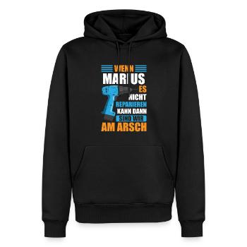 Marius Vorname Name Geburtstag Reparieren - Männer Premium Bio Hoodie - Schwarz - Vorne - Nico (187cm)