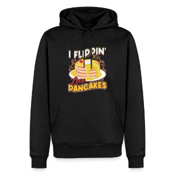 I Flippin Love Pancakes – Pfannkuchenmacher - Männer Premium Bio Hoodie - Schwarz - Vorne - Nico (187cm)