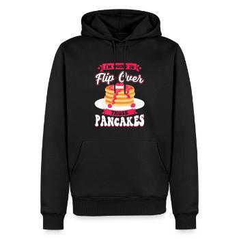 Je retourne ces crêpes - Pancake Maker - Sweat à capuche Premium bio Homme - noir - Devant - Nico (187cm)