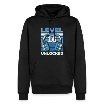 Level 16 Unlocked Gaming Geburtstag Gamer - Männer Premium Bio Hoodie - Schwarz - Vorne - Nico (187cm)