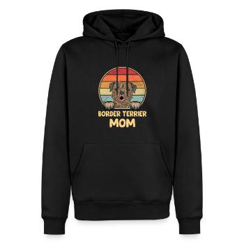 Border Terrier Cadeaux Chiens - Sweat à capuche Premium bio Homme - noir - Devant - Nico (187cm)