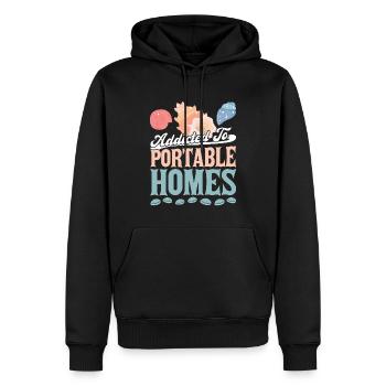 Süchtig Nach Tragbaren Häusern - Seashell - Männer Premium Bio Hoodie - Schwarz - Vorne - Nico (187cm)