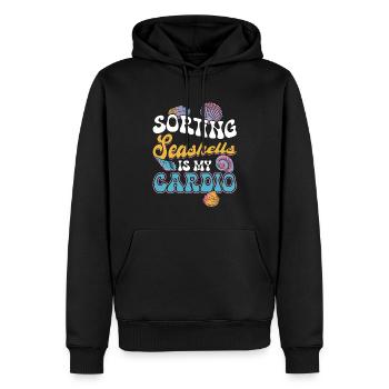 Trier les moules, c’est mon cardio - Sweat à capuche Premium bio Homme - noir - Devant - Nico (187cm)