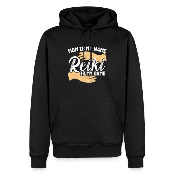 Mama Ist Mein Name - Reiki Ist Mein Spiel - Männer Premium Bio Hoodie - Schwarz - Vorne - Nico (187cm)