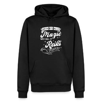 Wir Nennen Es Nicht Magie – Wir Nennen Es Reiki - Männer Premium Bio Hoodie - Schwarz - Vorne - Nico (187cm)