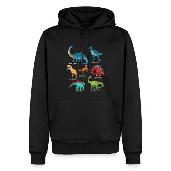 Mein Dinosaurier Alphabet Kinder Arten Dino A-Z - Männer Premium Bio Hoodie - Schwarz - Vorne - Nico (187cm)