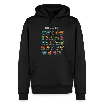Mein Dinosaurier Alphabet Kinder Arten Dino A-Z - Männer Premium Bio Hoodie - Schwarz - Vorne - Nico (187cm)