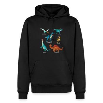 Mein Dinosaurier Alphabet Kinder Arten Dino A-Z - Männer Premium Bio Hoodie - Schwarz - Vorne - Nico (187cm)