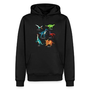 Mein Dinosaurier Alphabet Kinder Arten Dino A-Z - Männer Premium Bio Hoodie - Schwarz - Vorne - Nico (187cm)