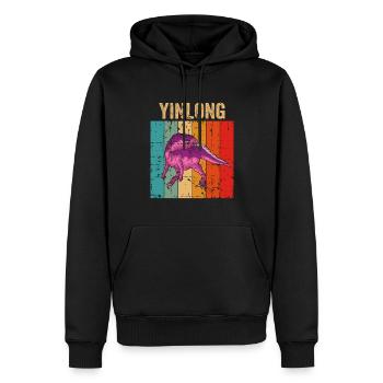Yinlong Dinosaur Children Dino Gift - Men’s Premium Organic Hoodie - black - Front - Nico (187cm)