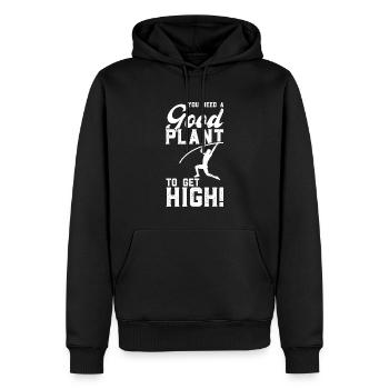 You need a good plant to get high - Men’s Premium Organic Hoodie - black - Front - Nico (187cm)