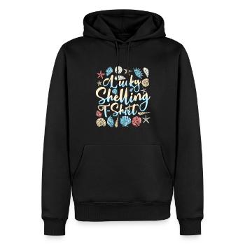 Collecte de coquillages sur la plage Collecteurs de coquillages - Sweat à capuche Premium bio Homme - noir - Devant - Nico (187cm)