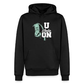 Mode U activé – Saut à la perche - Sweat à capuche Premium bio Homme - noir - Devant - Nico (187cm)