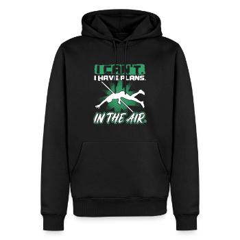 Ich Kann Nicht. Ich Habe Pläne. In Der Luft. - Männer Premium Bio Hoodie - Schwarz - Vorne - Nico (187cm)