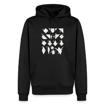 Origami Japanese Art Folding Crane Paper - Men’s Premium Organic Hoodie - black - Front - Nico (187cm)