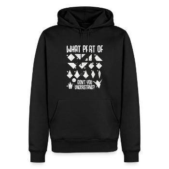 Origami Japanese Art Folding Crane Paper - Men’s Premium Organic Hoodie - black - Front - Nico (187cm)