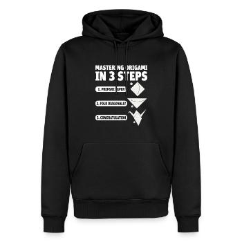 Origami Japanese Art Folding Crane Paper - Men’s Premium Organic Hoodie - black - Front - Nico (187cm)