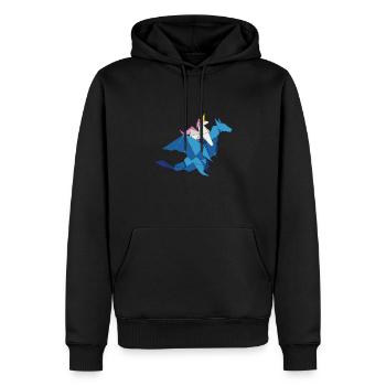 Origami Japanese Art Folding Crane Paper - Men’s Premium Organic Hoodie - black - Front - Nico (187cm)