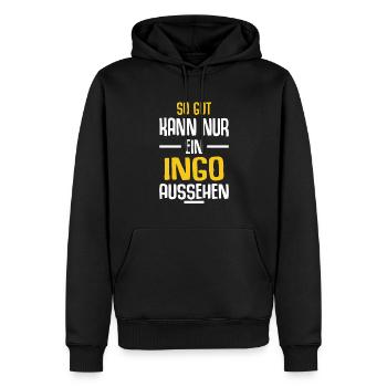 Ingo Vorname Name Geburtstag - Männer Premium Bio Hoodie - Schwarz - Vorne - Nico (187cm)