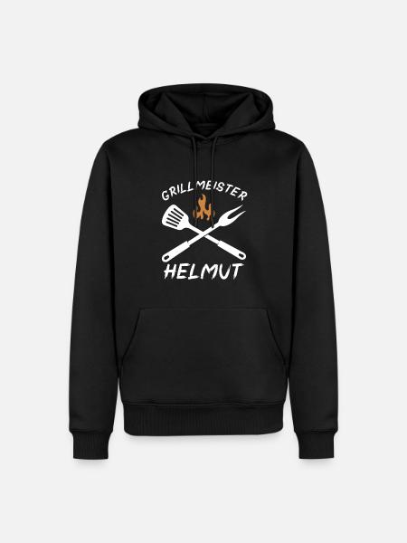 Grillmeister Helmut - Männer Premium Bio Hoodie - Schwarz
