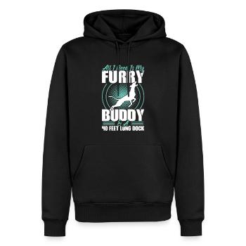 Mon copain à fourrure et un quai de 40 pieds - Sweat à capuche Premium bio Homme - noir - Devant - Nico (187cm)