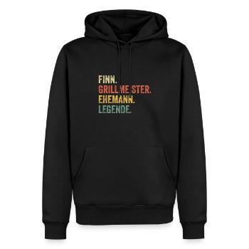 Finn Grillmeister Ehemann Vorname Grillen - Männer Premium Bio Hoodie - Schwarz - Vorne - Nico (187cm)