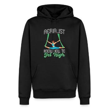 I Know How To Get High - Aerialist - Männer Premium Bio Hoodie - Schwarz - Vorne - Nico (187cm)