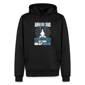 Aerialist - Like A Regular Dad But More WRAPtastic - Männer Premium Bio Hoodie - Schwarz - Vorne - Nico (187cm)