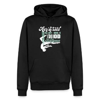 Les acrobates ont toujours un bon équilibre - Aerial Silk - Sweat à capuche Premium bio Homme - noir - Devant - Nico (187cm)