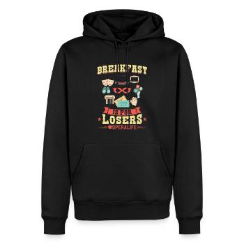No Breakfast - Operalife - Opera Singer - Männer Premium Bio Hoodie - Schwarz - Vorne - Nico (187cm)