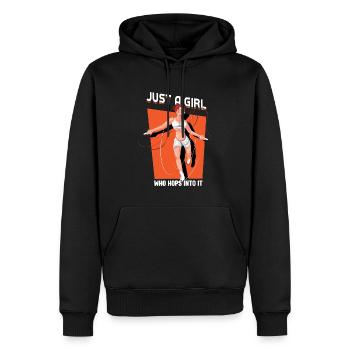 Just A Girl Who Hops Into It - Jump Rope - Männer Premium Bio Hoodie - Schwarz - Vorne - Nico (187cm)