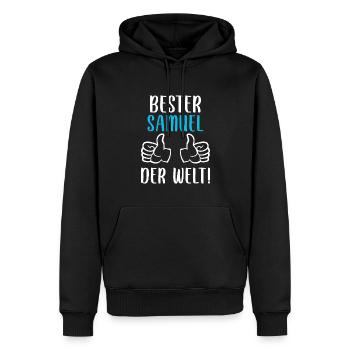 Samuel Vorname Name Geburtstag - Männer Premium Bio Hoodie - Schwarz - Vorne - Nico (187cm)