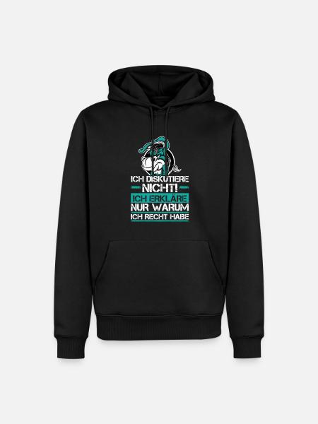 Ich Diskutiere Nicht - Ich habe Recht - Männer Premium Bio Hoodie - Schwarz