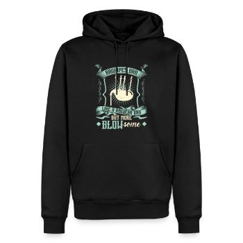Cornemuse Papa - Cornemuse - Sweat à capuche Premium bio Homme - noir - Devant - Nico (187cm)