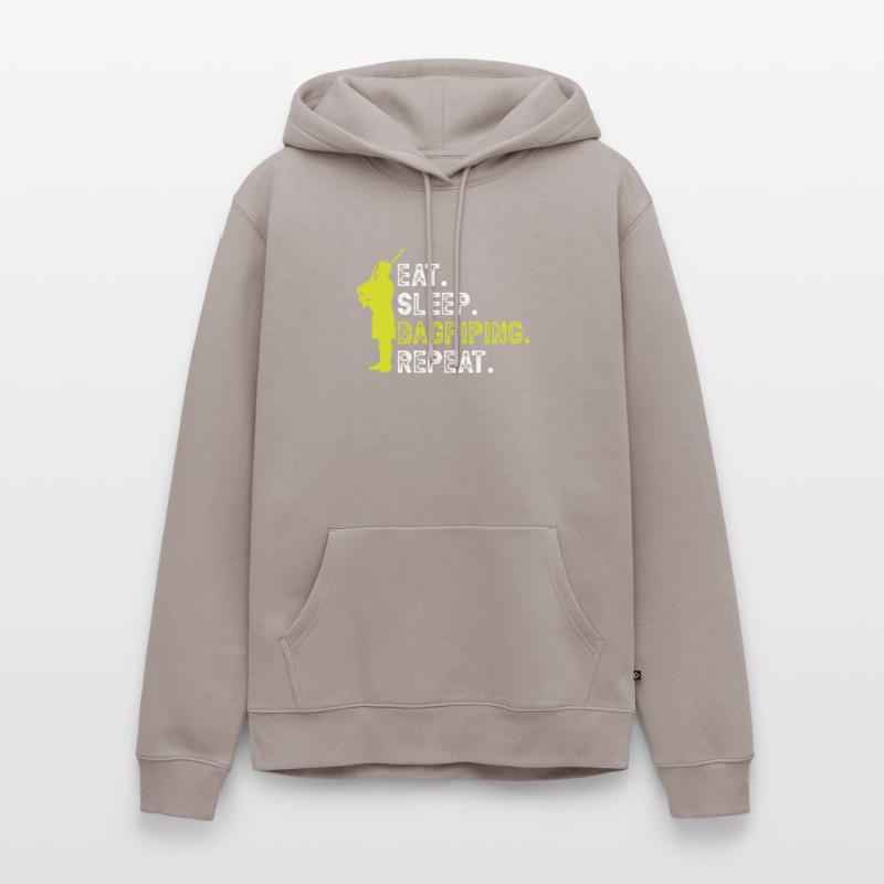 Manger. Dormir. Cornemuse. Répéter. -Cornemuseur Sweat à capuche Premium bio Homme