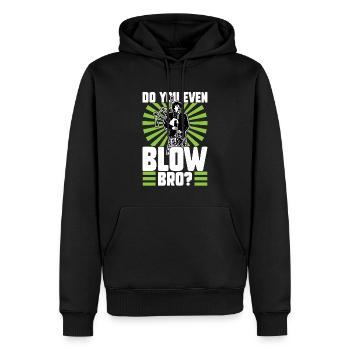 Do You Even Blow Bro - Joueur de cornemuse - Sweat à capuche Premium bio Homme - noir - Devant - Nico (187cm)