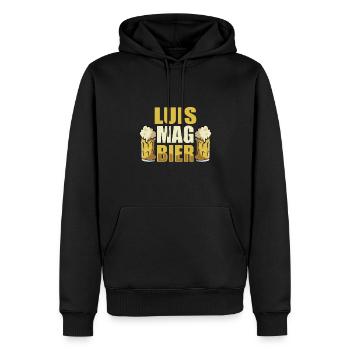 Luis mag Bier Name Geburtstag - Männer Premium Bio Hoodie - Schwarz - Vorne - Nico (187cm)