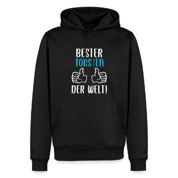 Torsten Vorname Name Geburtstag - Männer Premium Bio Hoodie - Schwarz - Vorne - Nico (187cm)