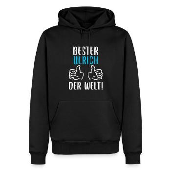 Ulrich Vorname Name Geburtstag - Männer Premium Bio Hoodie - Schwarz - Vorne - Nico (187cm)