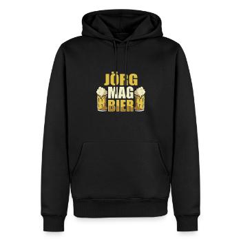 Jörg mag Bier Name Geburtstag - Männer Premium Bio Hoodie - Schwarz - Vorne - Nico (187cm)