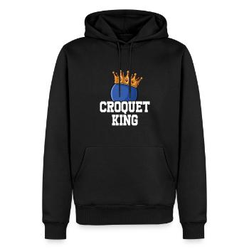 Croquet - Sweat à capuche Premium bio Homme - noir - Devant - Nico (187cm)