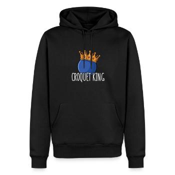 Croquet - Sweat à capuche Premium bio Homme - noir - Devant - Nico (187cm)