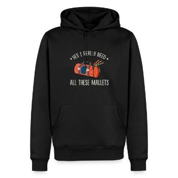 Croquet - Sweat à capuche Premium bio Homme - noir - Devant - Nico (187cm)