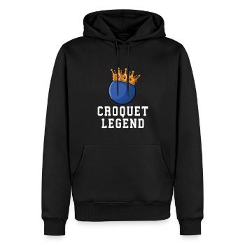 Croquet - Sweat à capuche Premium bio Homme - noir - Devant - Nico (187cm)