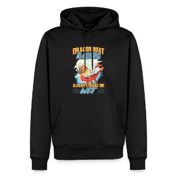 Les coureurs de bateaux-dragons me font toujours mouiller - Sweat à capuche Premium bio Homme - noir - Devant - Nico (187cm)