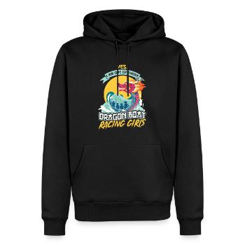Je suis une fille de course de bateaux-dragons - Sweat à capuche Premium bio Homme - noir - Devant - Nico (187cm)