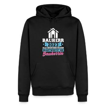 Client 2023 Devis cérémonie d’achèvement maison de rêve - Sweat à capuche Premium bio Homme - noir - Devant - Nico (187cm)